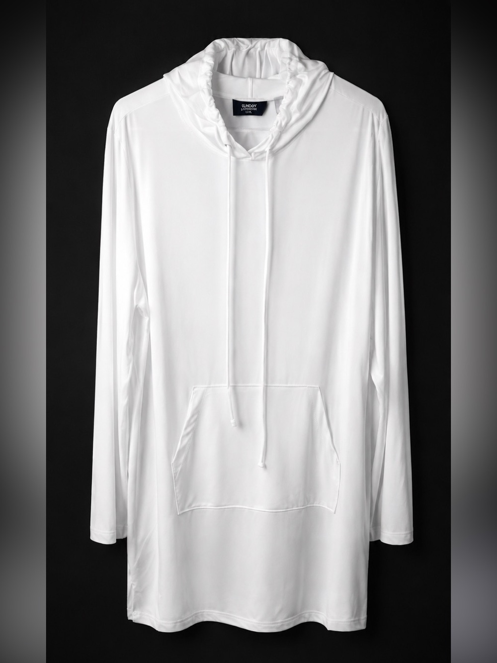 Lands’ End White Lightweight Hoodie Pullover Kangaroo Pocket Size L